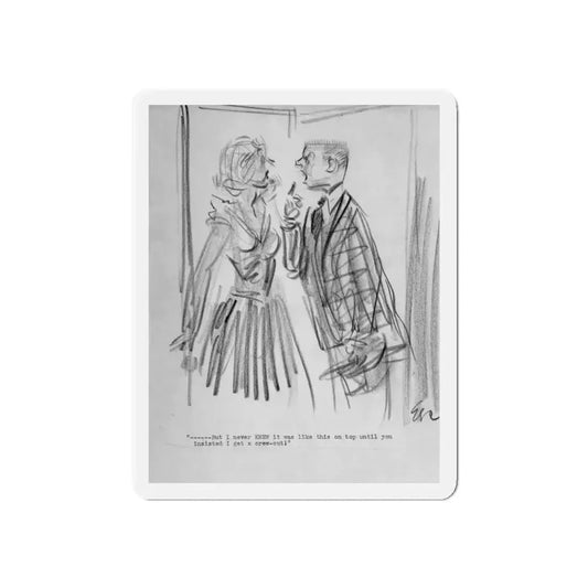 Group of Five illustrations (2) (Magazine Illustration) Refrigerator Magnet 6 Inch Die-Cut - The Sticker Space