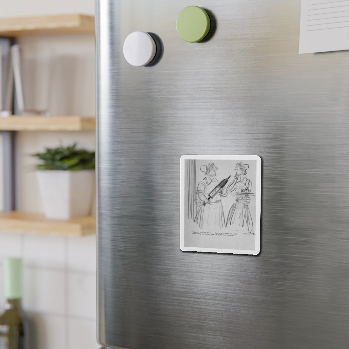 Group of Five illustrations (5) (Magazine Illustration) Refrigerator Magnet-The Sticker Space