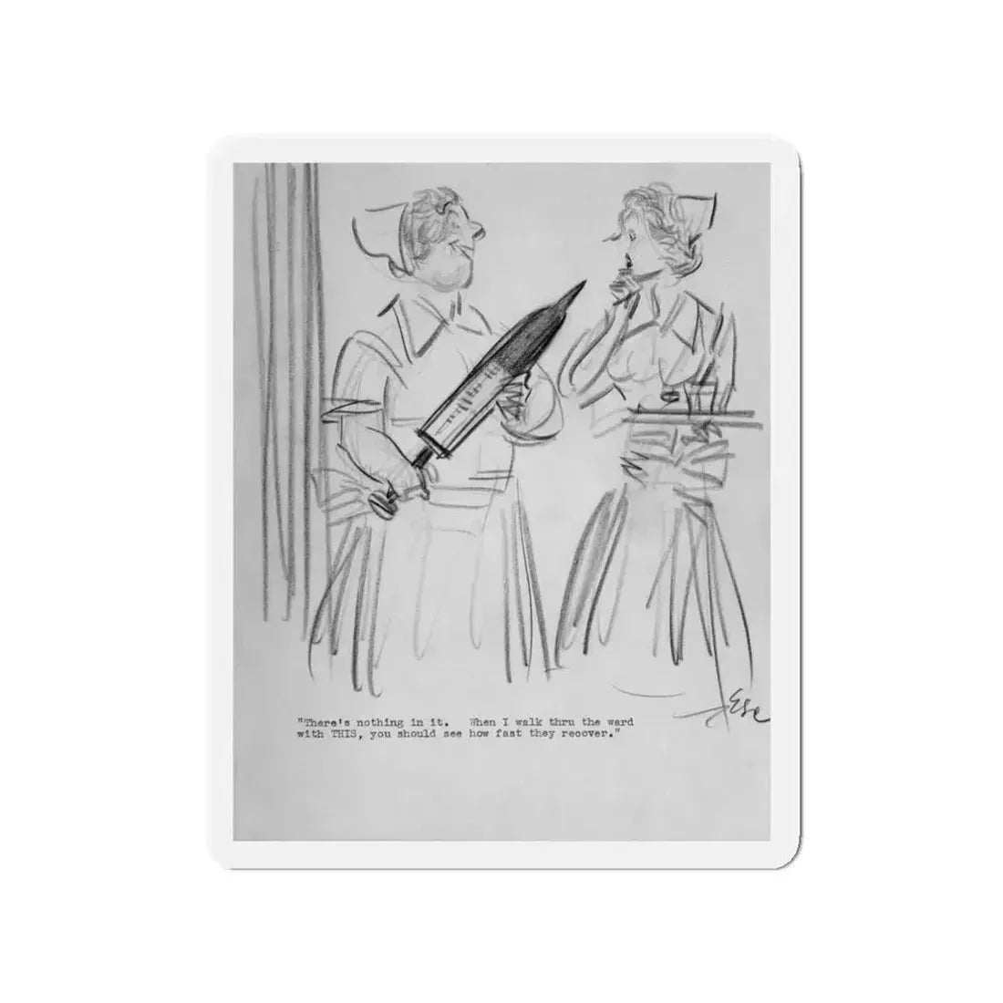 Group of Five illustrations (5) (Magazine Illustration) Refrigerator Magnet 3 Inch Die-Cut - The Sticker Space