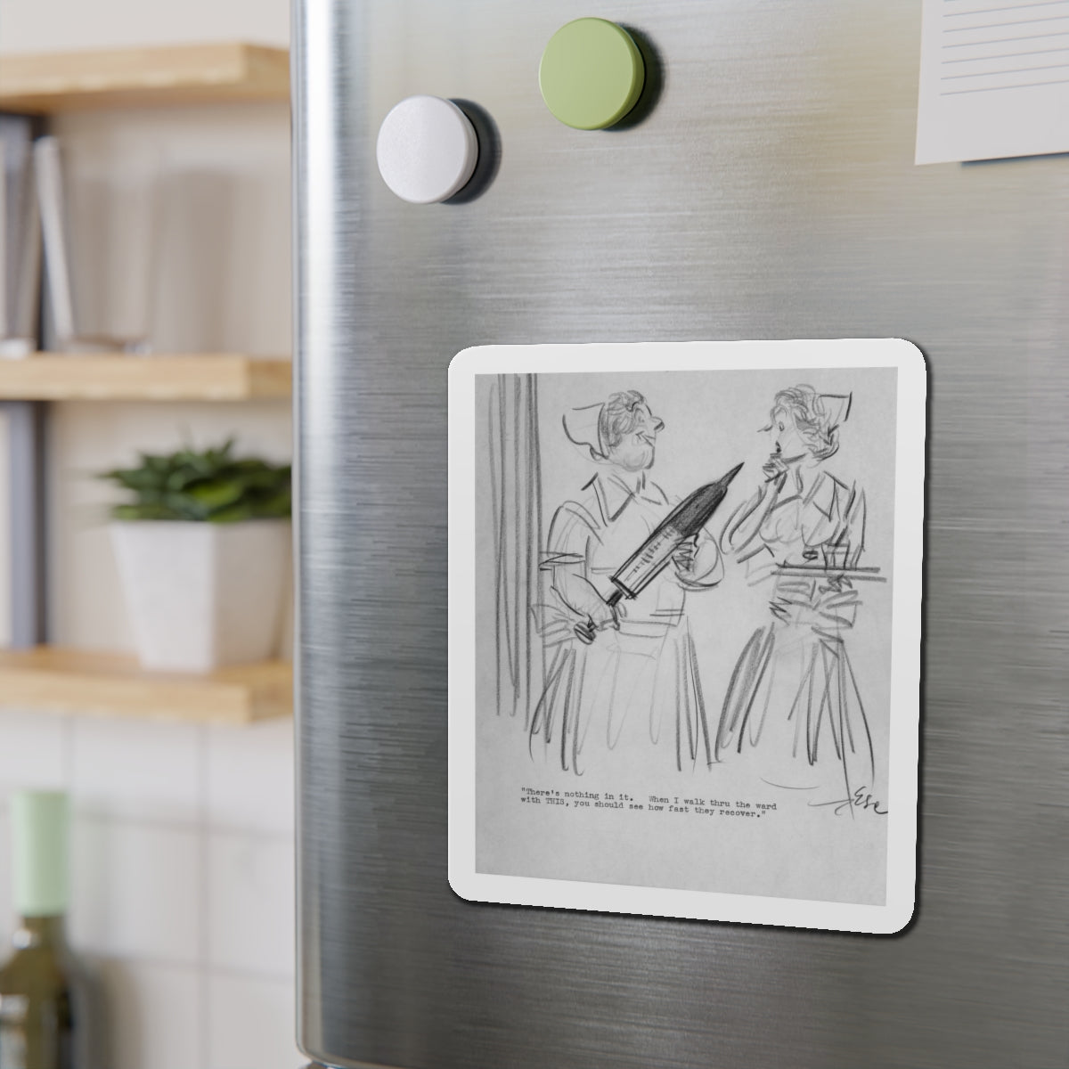 Group of Five illustrations (5) (Magazine Illustration) Refrigerator Magnet-The Sticker Space