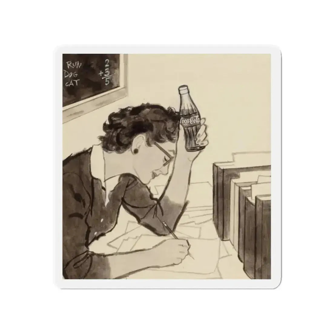 Group of Four Coca-Cola advertisements, 1960 (1) (Magazine Illustration) Refrigerator Magnet - The Sticker Space