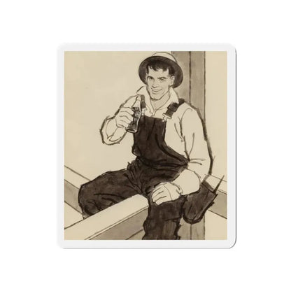 Group of Four Coca-Cola advertisements, 1960 (2) (Magazine Illustration) Refrigerator Magnet 5 Inch Die-Cut - The Sticker Space