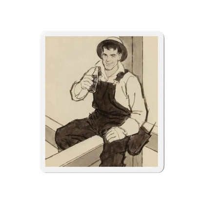 Group of Four Coca-Cola advertisements, 1960 (2) (Magazine Illustration) Refrigerator Magnet 6 Inch Die-Cut - The Sticker Space