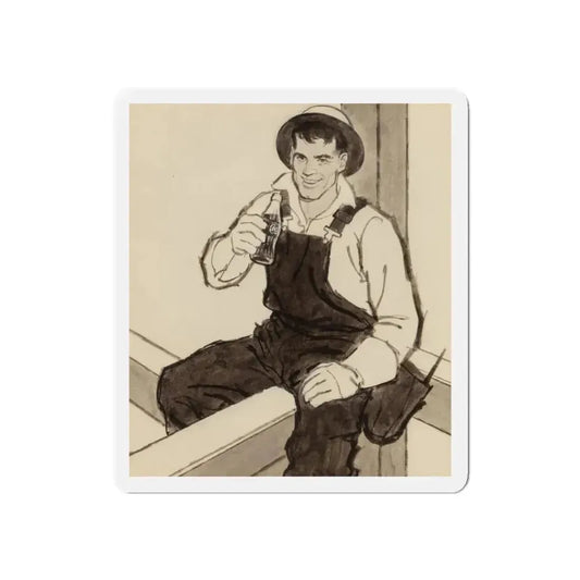 Group of Four Coca-Cola advertisements, 1960 (2) (Magazine Illustration) Refrigerator Magnet 6 Inch Die-Cut - The Sticker Space