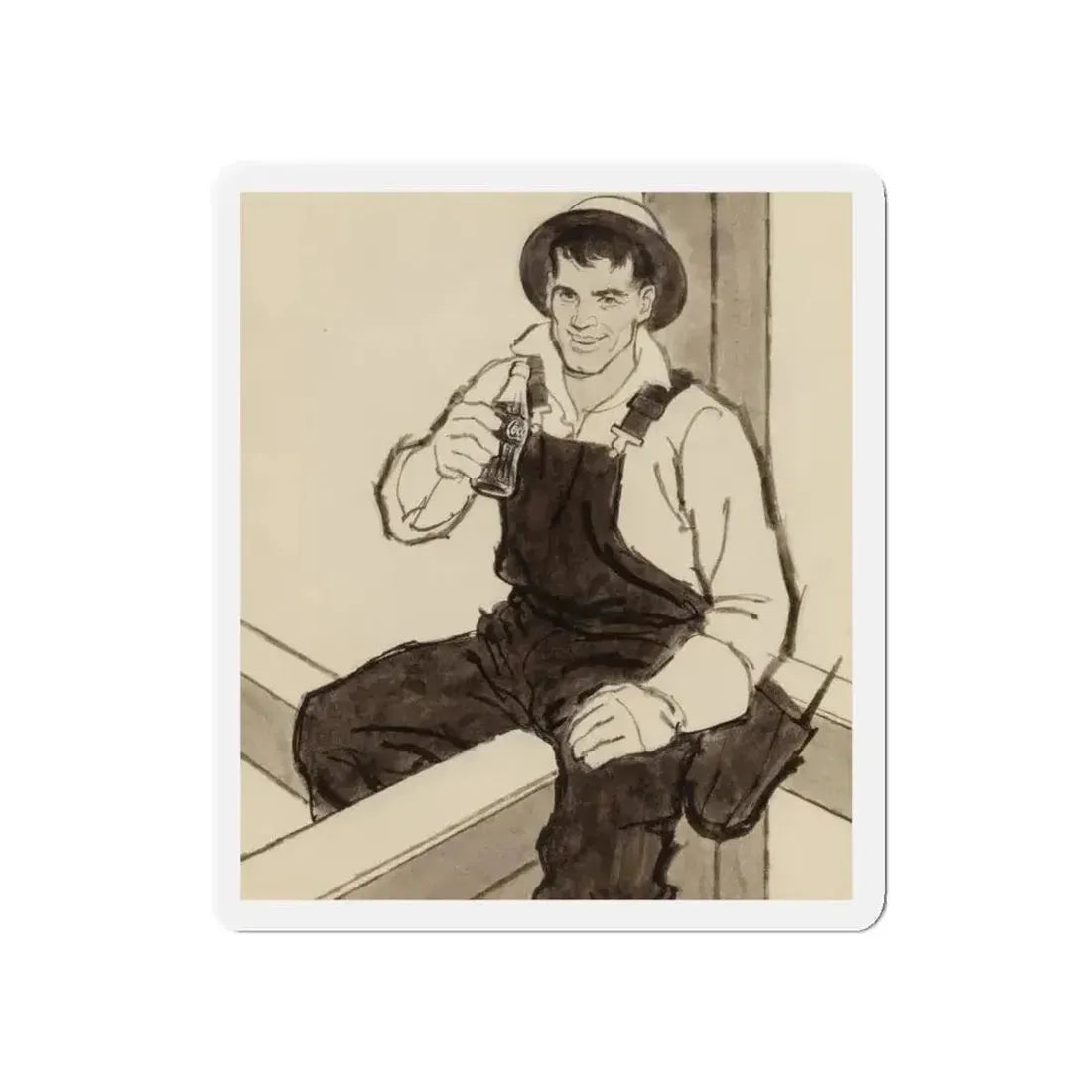 Group of Four Coca-Cola advertisements, 1960 (2) (Magazine Illustration) Refrigerator Magnet - The Sticker Space