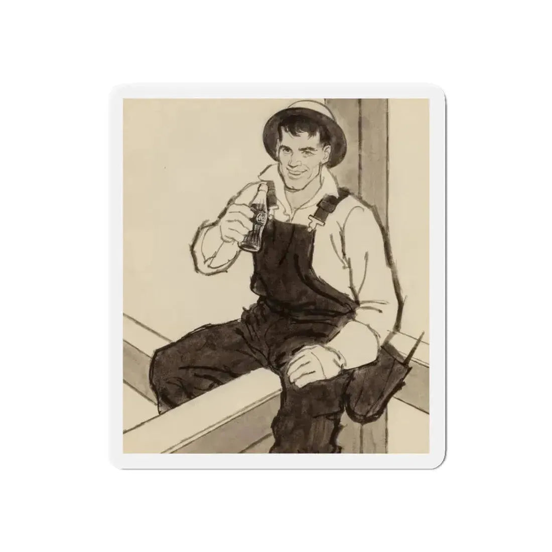 Group of Four Coca-Cola advertisements, 1960 (2) (Magazine Illustration) Refrigerator Magnet - The Sticker Space