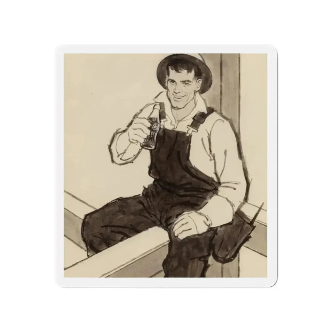 Group of Four Coca-Cola advertisements, 1960 (2) (Magazine Illustration) Refrigerator Magnet - The Sticker Space