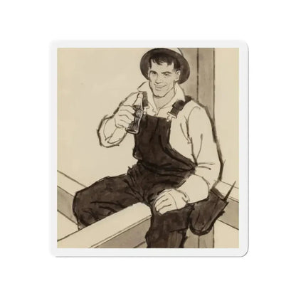 Group of Four Coca-Cola advertisements, 1960 (2) (Magazine Illustration) Refrigerator Magnet - The Sticker Space