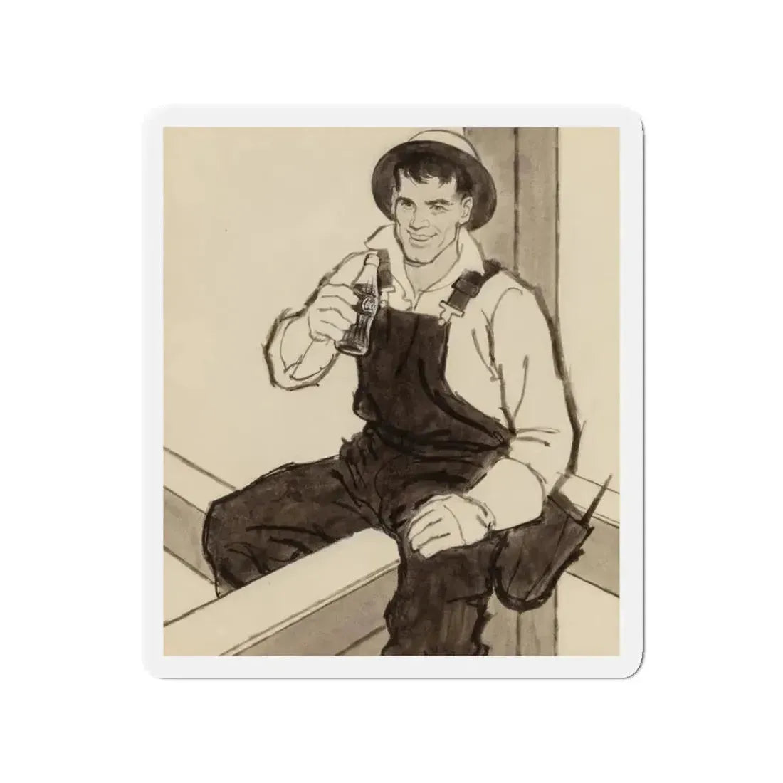 Group of Four Coca-Cola advertisements, 1960 (2) (Magazine Illustration) Refrigerator Magnet - The Sticker Space