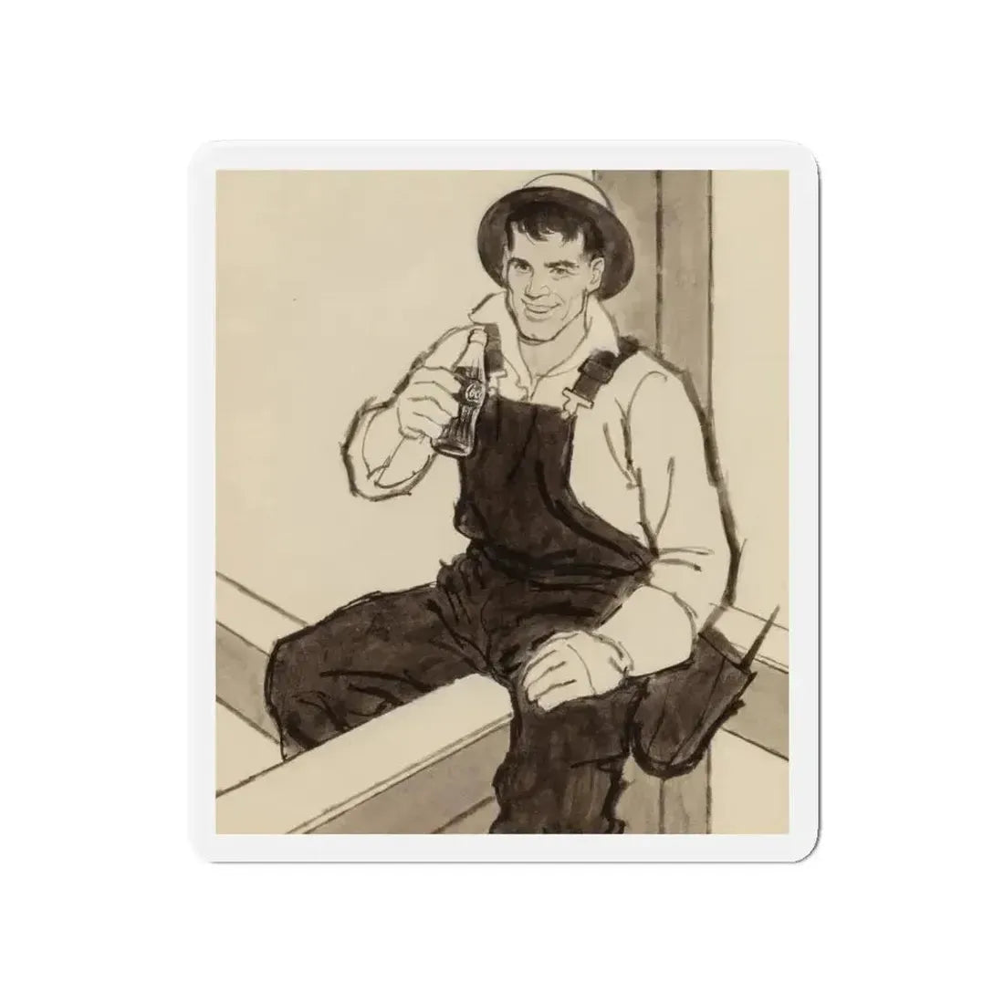 Group of Four Coca-Cola advertisements, 1960 (2) (Magazine Illustration) Refrigerator Magnet - The Sticker Space