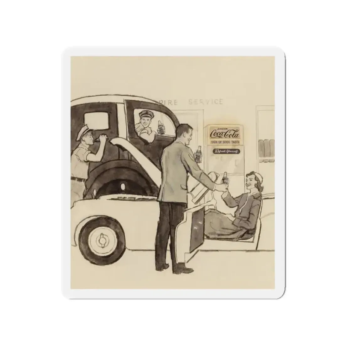 Group of Four Coca-Cola advertisements, 1960 (3) (Magazine Illustration) Refrigerator Magnet - The Sticker Space