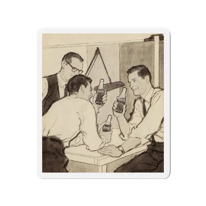 Group of Four Coca-Cola advertisements, 1960 (4) (Magazine Illustration) Refrigerator Magnet 3 Inch Die-Cut - The Sticker Space