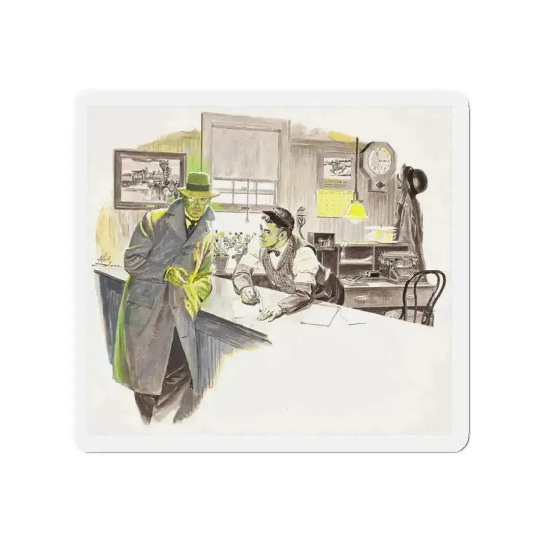 Group of nine story illustrations (1) (Magazine Illustration) Refrigerator Magnet - The Sticker Space