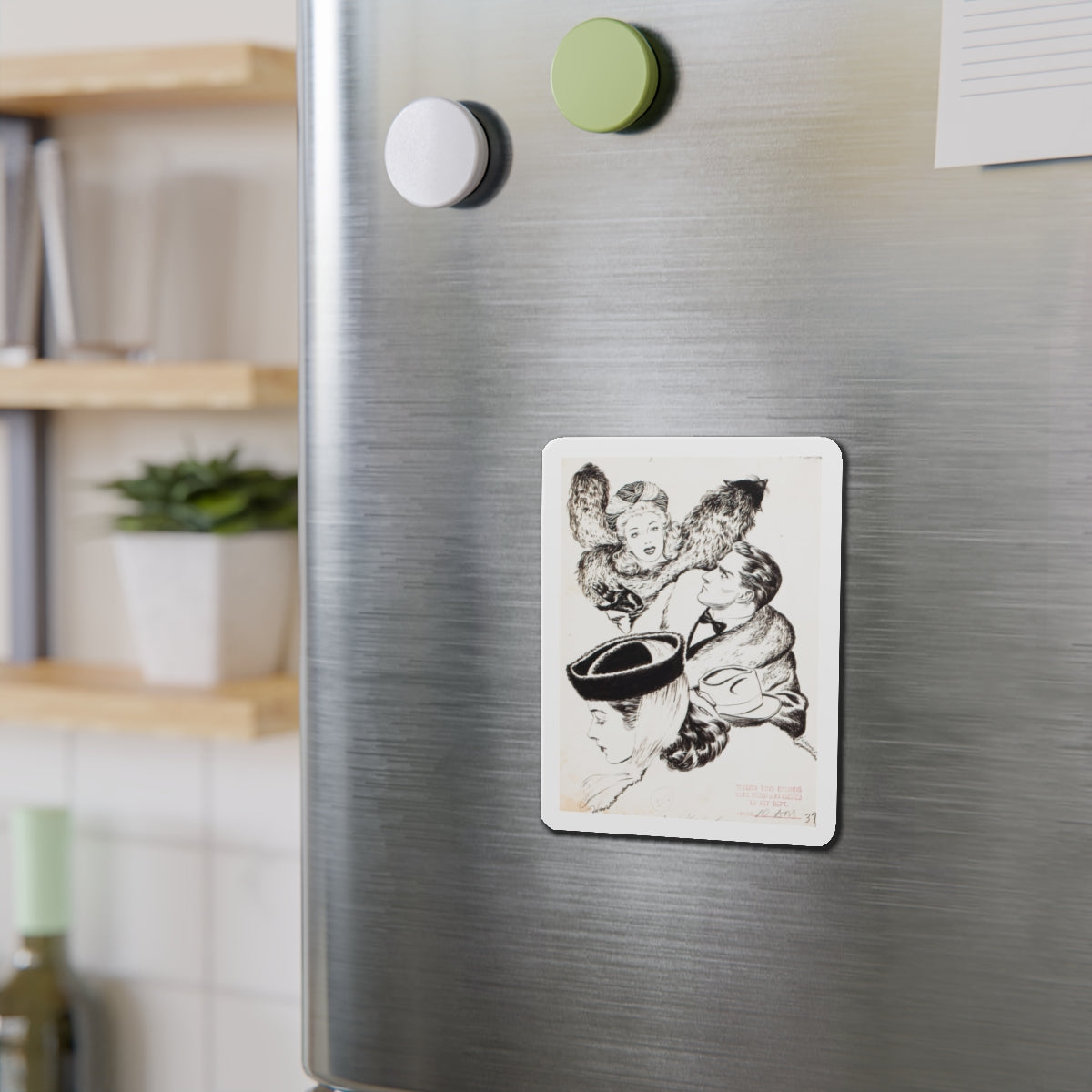 Group of nine story illustrations (5) (Magazine Illustration) Refrigerator Magnet-The Sticker Space