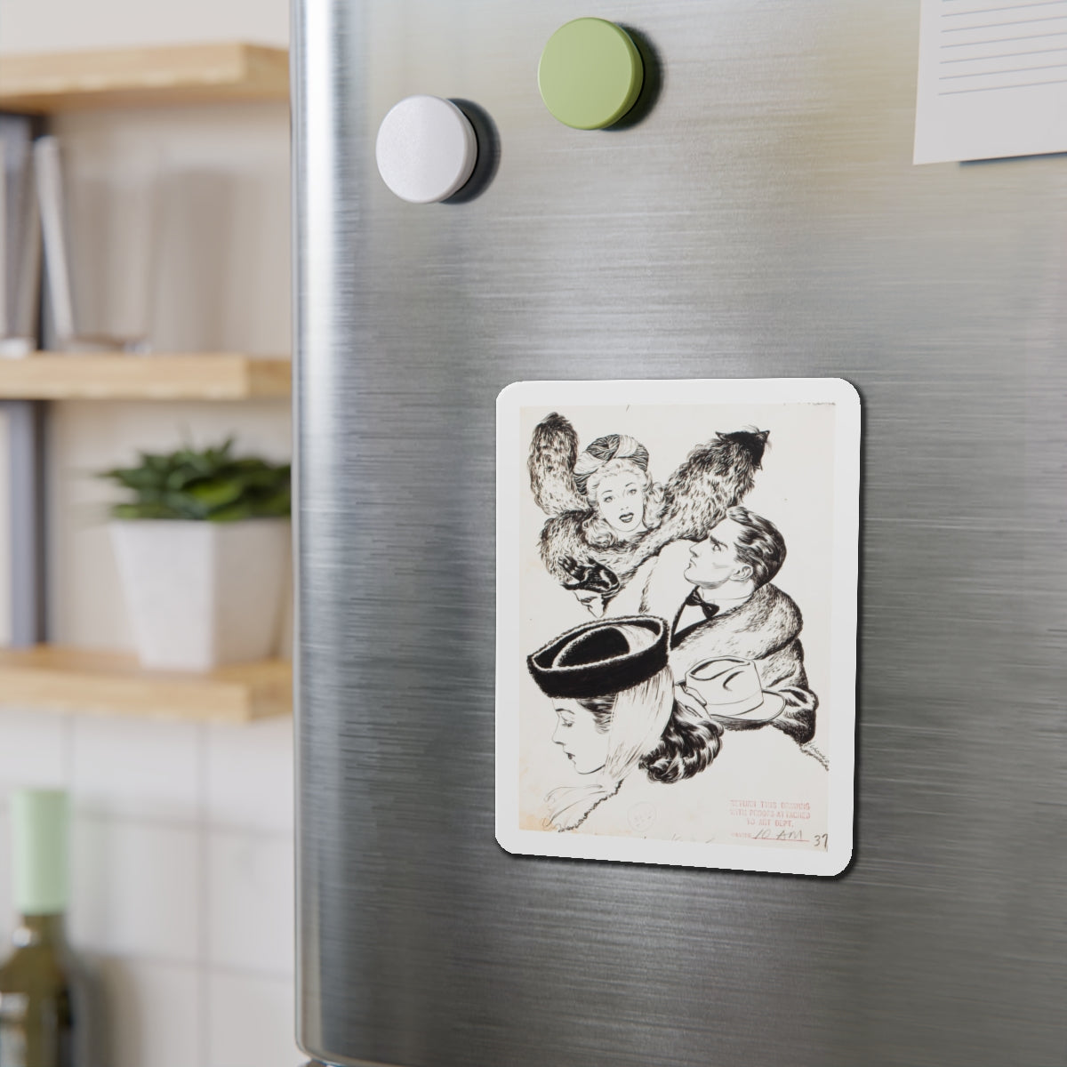 Group of nine story illustrations (5) (Magazine Illustration) Refrigerator Magnet-The Sticker Space