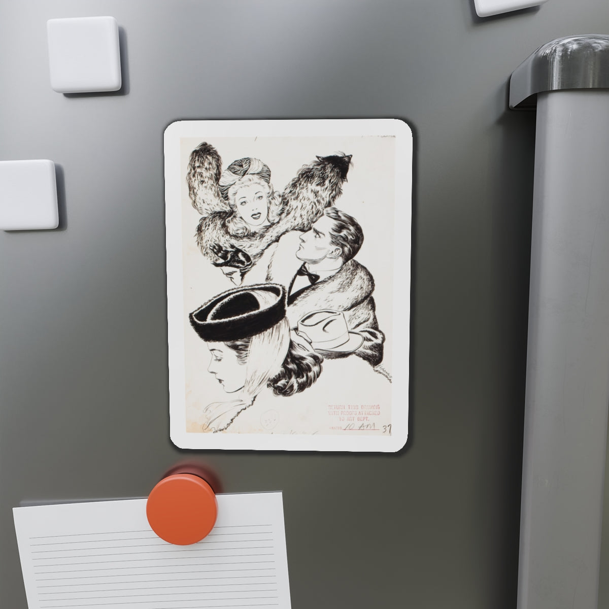 Group of nine story illustrations (5) (Magazine Illustration) Refrigerator Magnet-The Sticker Space