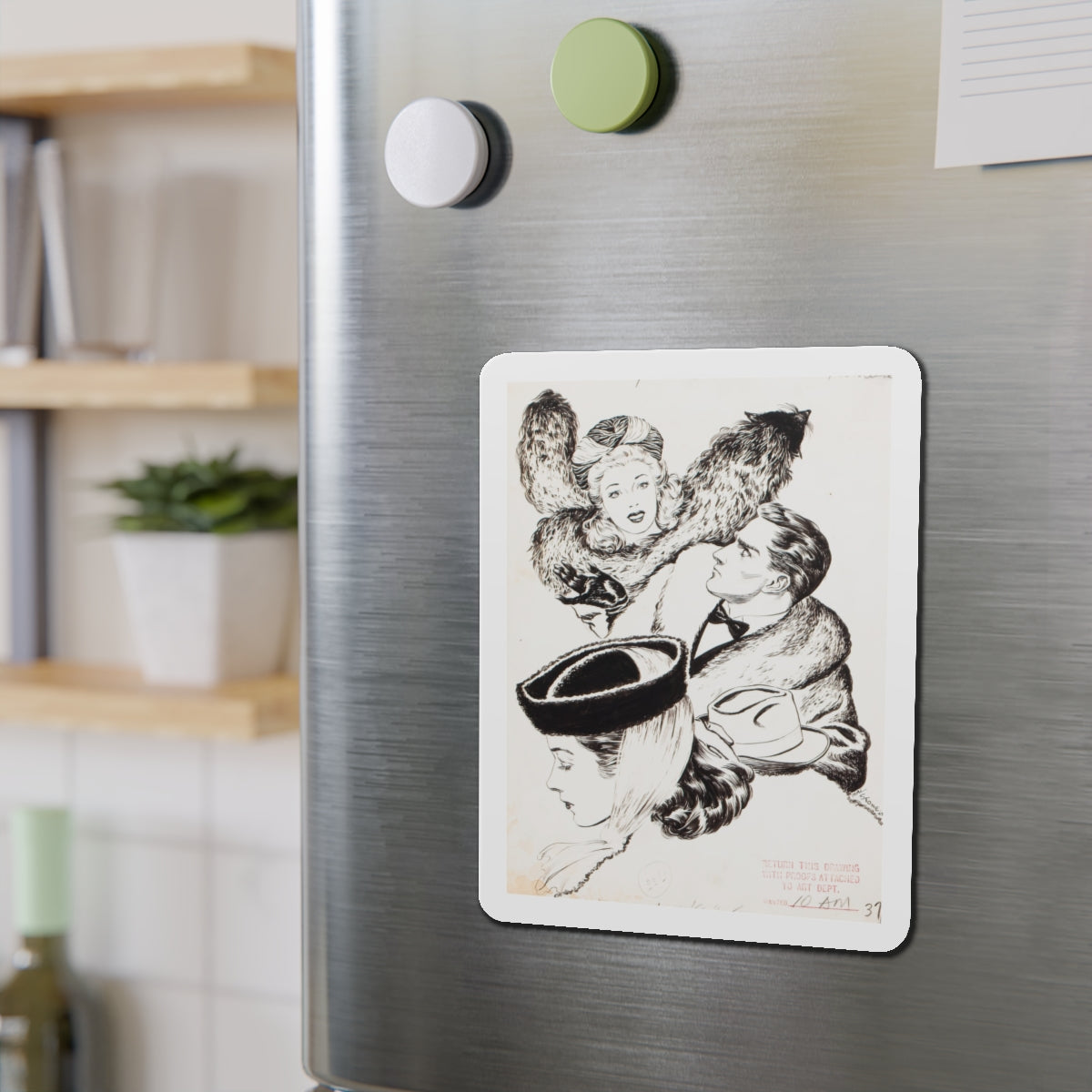 Group of nine story illustrations (5) (Magazine Illustration) Refrigerator Magnet-The Sticker Space