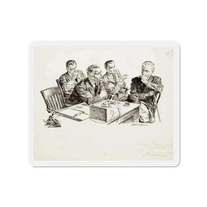 Group of nine story illustrations (8) (Magazine Illustration) Refrigerator Magnet 2 Inch Die-Cut - The Sticker Space