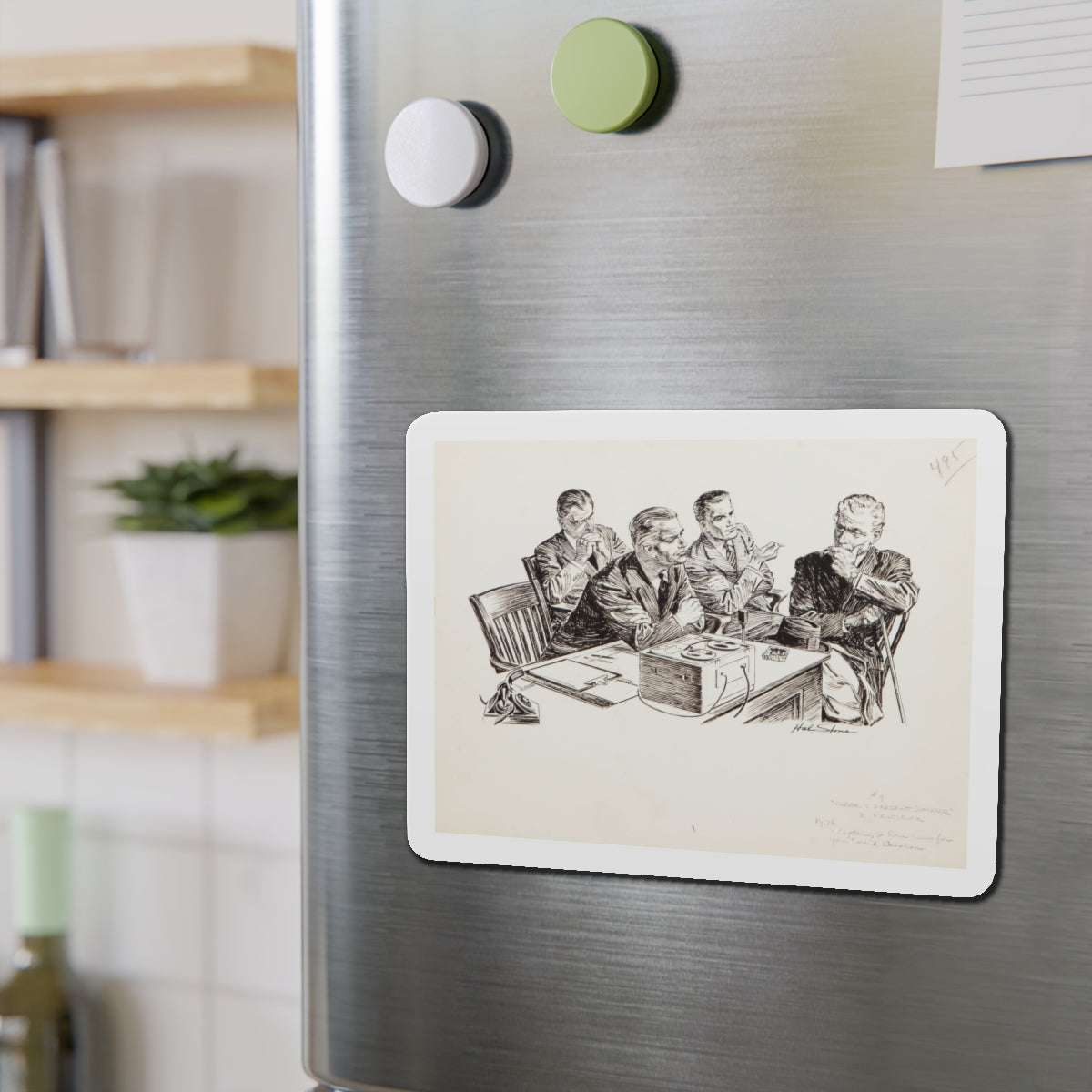 Group of nine story illustrations (8) (Magazine Illustration) Refrigerator Magnet-The Sticker Space