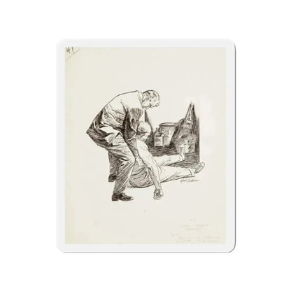 Group of nine story illustrations (9) (Magazine Illustration) Refrigerator Magnet 2 Inch Die-Cut - The Sticker Space