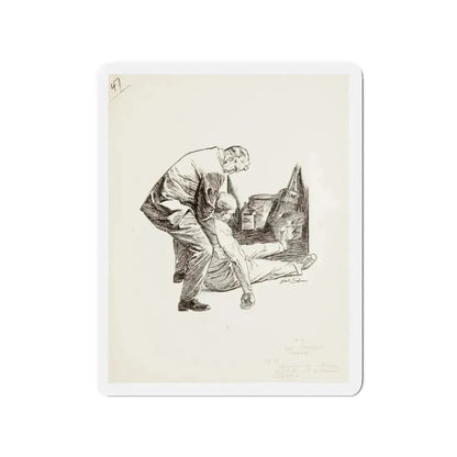 Group of nine story illustrations (9) (Magazine Illustration) Refrigerator Magnet 3 Inch Die-Cut - The Sticker Space