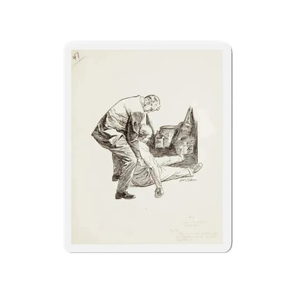 Group of nine story illustrations (9) (Magazine Illustration) Refrigerator Magnet 4 Inch Die-Cut - The Sticker Space