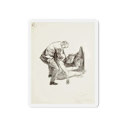 Group of nine story illustrations (9) (Magazine Illustration) Refrigerator Magnet 5 Inch Die-Cut - The Sticker Space