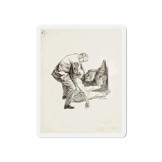 Group of nine story illustrations (9) (Magazine Illustration) Refrigerator Magnet 6 Inch Die-Cut - The Sticker Space