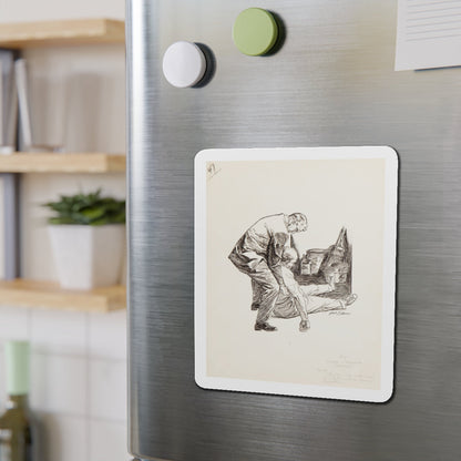 Group of nine story illustrations (9) (Magazine Illustration) Refrigerator Magnet-The Sticker Space