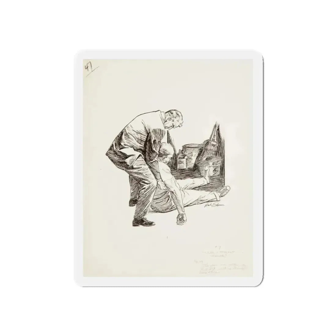 Group of nine story illustrations (9) (Magazine Illustration) Refrigerator Magnet - The Sticker Space