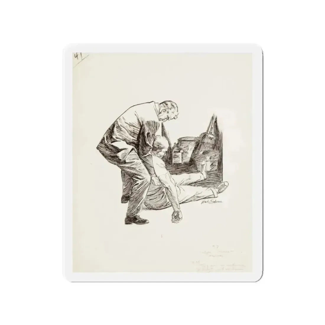 Group of nine story illustrations (9) (Magazine Illustration) Refrigerator Magnet - The Sticker Space