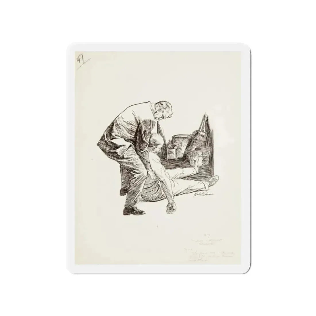 Group of nine story illustrations (9) (Magazine Illustration) Refrigerator Magnet - The Sticker Space