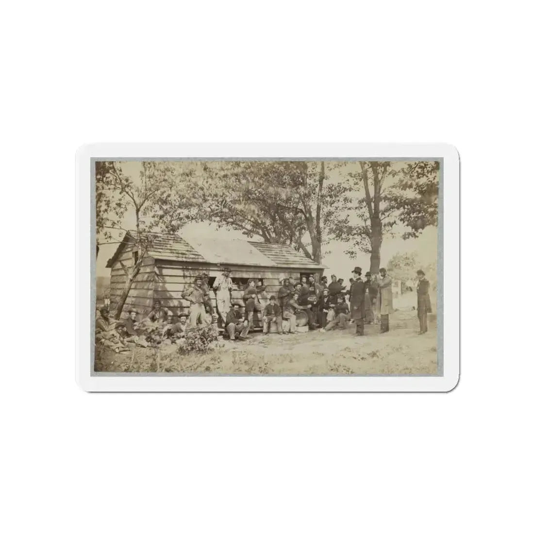 Group Of Officers And Soldiers Outside A Sutler's Store (U.S. Civil War) Refrigerator Magnet 4 Inch Die-Cut - The Sticker Space