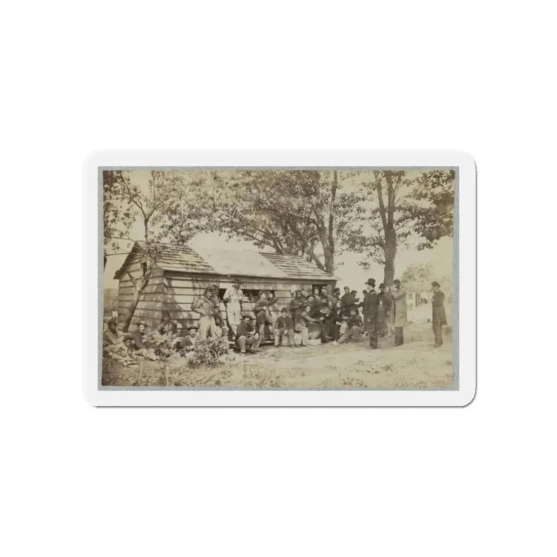 Group Of Officers And Soldiers Outside A Sutler's Store (U.S. Civil War) Refrigerator Magnet 5 Inch Die-Cut - The Sticker Space