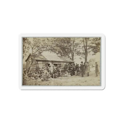 Group Of Officers And Soldiers Outside A Sutler's Store (U.S. Civil War) Refrigerator Magnet 5 Inch Die-Cut - The Sticker Space