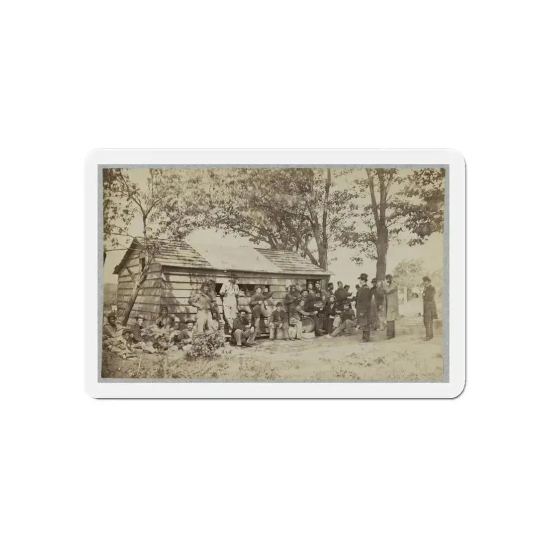 Group Of Officers And Soldiers Outside A Sutler's Store (U.S. Civil War) Refrigerator Magnet 6 Inch Die-Cut - The Sticker Space