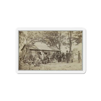 Group Of Officers And Soldiers Outside A Sutler's Store (U.S. Civil War) Refrigerator Magnet 6 Inch Die-Cut - The Sticker Space