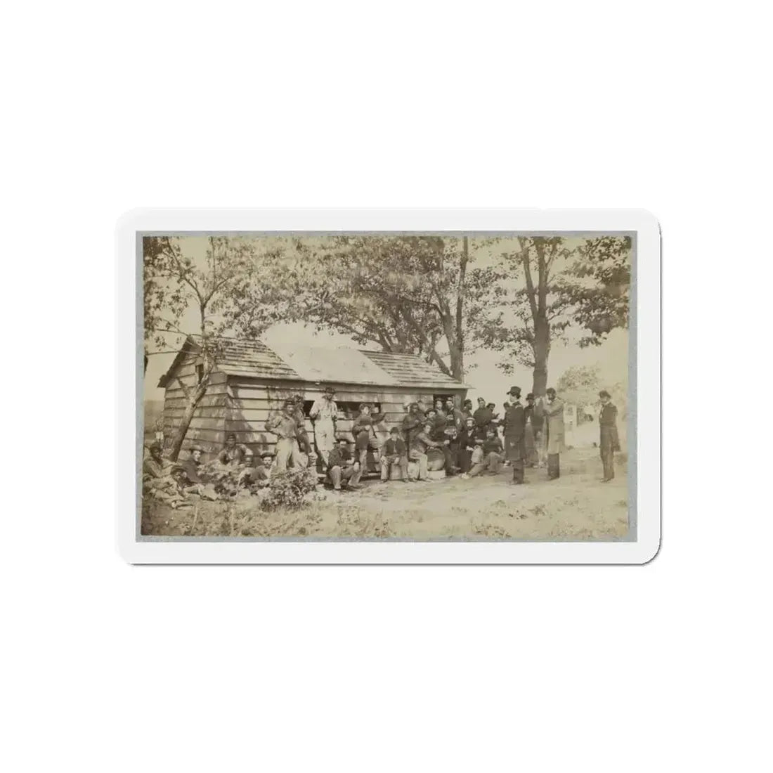 Group Of Officers And Soldiers Outside A Sutler's Store (U.S. Civil War) Refrigerator Magnet - The Sticker Space