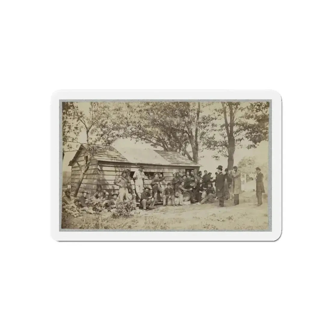 Group Of Officers And Soldiers Outside A Sutler's Store (U.S. Civil War) Refrigerator Magnet - The Sticker Space