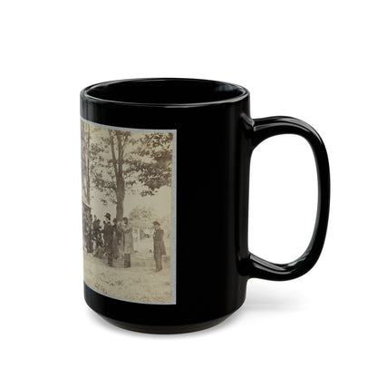 Group Of Officers And Soldiers Outside A Sutler's Store (U.S. Civil War) Black Coffee Mug-The Sticker Space