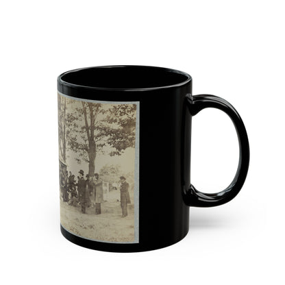 Group Of Officers And Soldiers Outside A Sutler's Store (U.S. Civil War) Black Coffee Mug-The Sticker Space