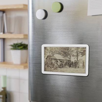 Group Of Officers And Soldiers Outside A Sutler's Store (U.S. Civil War) Refrigerator Magnet-The Sticker Space