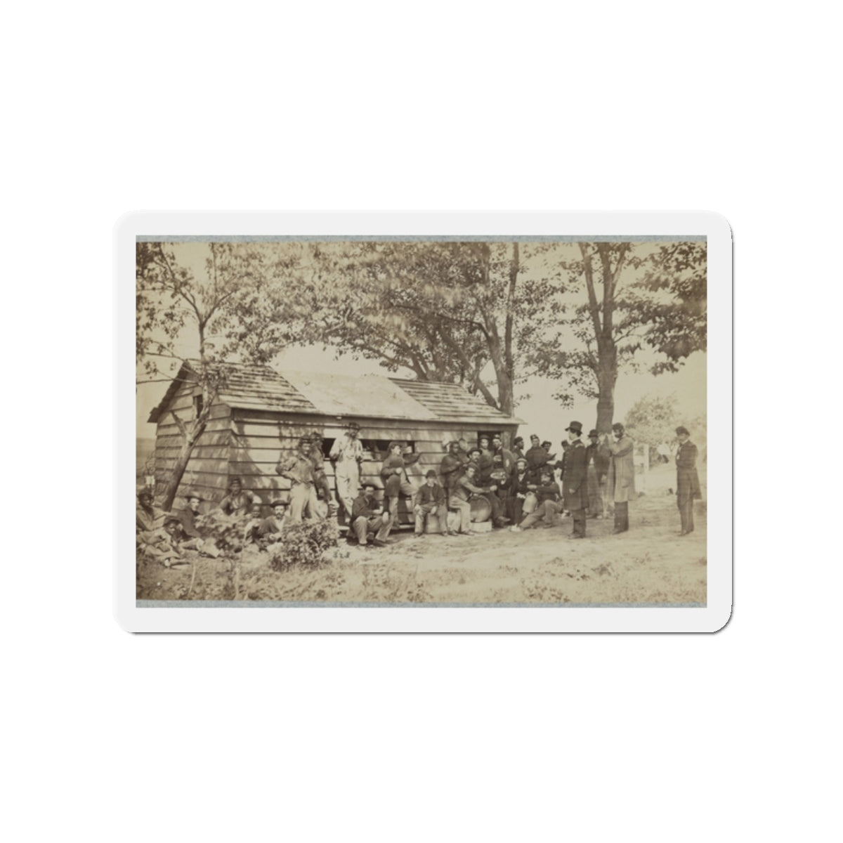 Group Of Officers And Soldiers Outside A Sutler's Store (U.S. Civil War) Refrigerator Magnet-2" x 2"-The Sticker Space