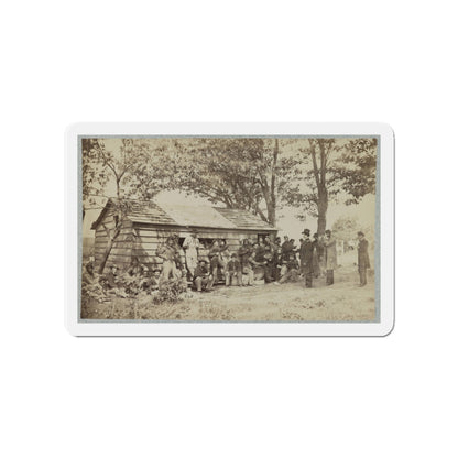 Group Of Officers And Soldiers Outside A Sutler's Store (U.S. Civil War) Refrigerator Magnet-4" x 4"-The Sticker Space