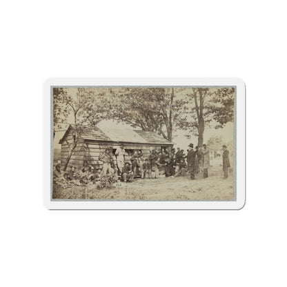 Group Of Officers And Soldiers Outside A Sutler's Store (U.S. Civil War) Refrigerator Magnet-5" x 5"-The Sticker Space