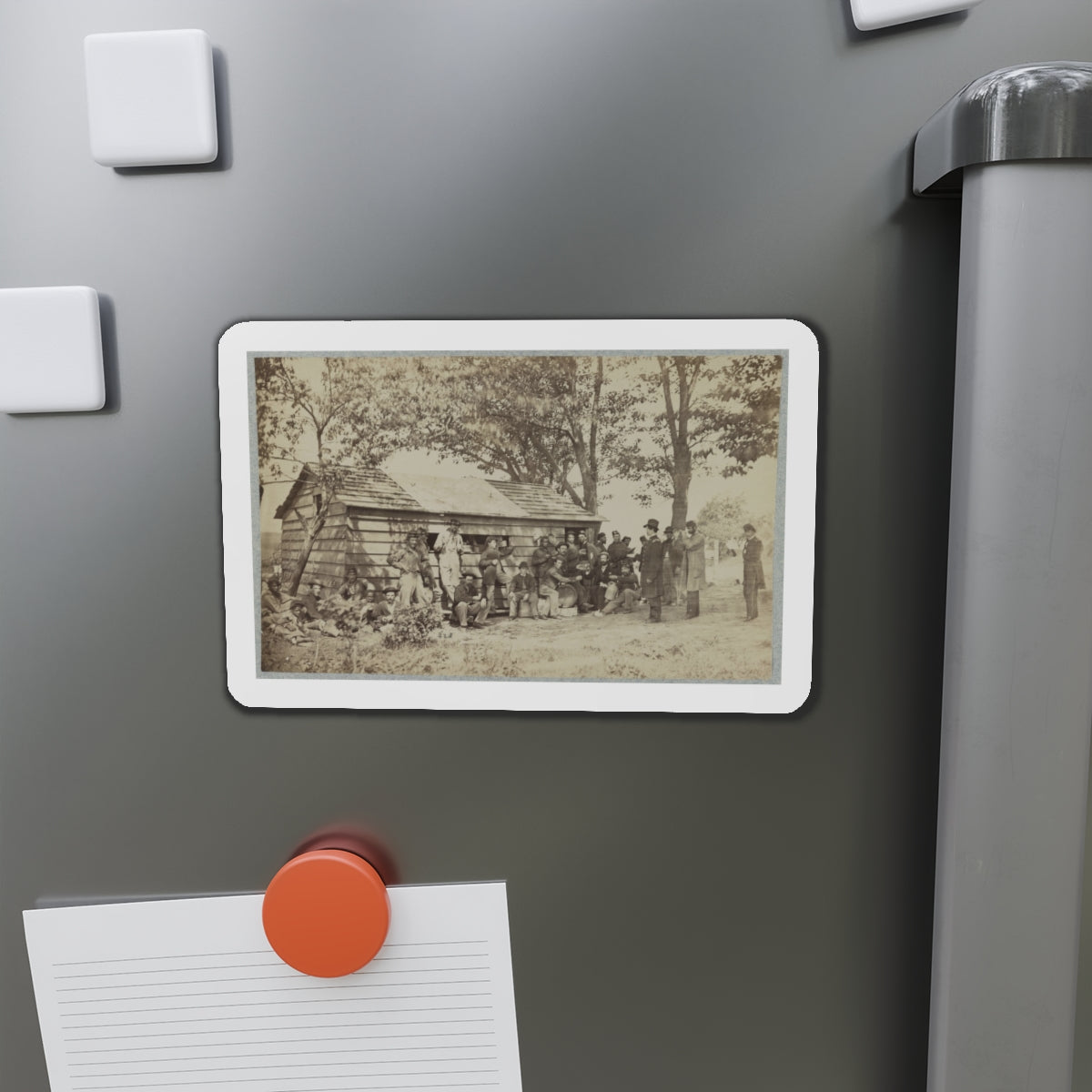 Group Of Officers And Soldiers Outside A Sutler's Store (U.S. Civil War) Refrigerator Magnet-The Sticker Space