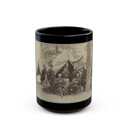 Group Of Officers In Front Of Tents (U.S. Civil War) Black Coffee Mug-15oz-The Sticker Space