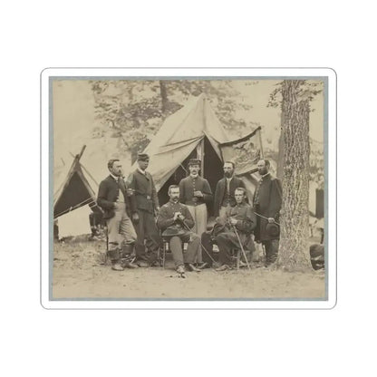 Group of Officers in Front of Tents (U.S. Civil War) STICKER Vinyl Kiss-Cut Decal 4 Inch White - The Sticker Space