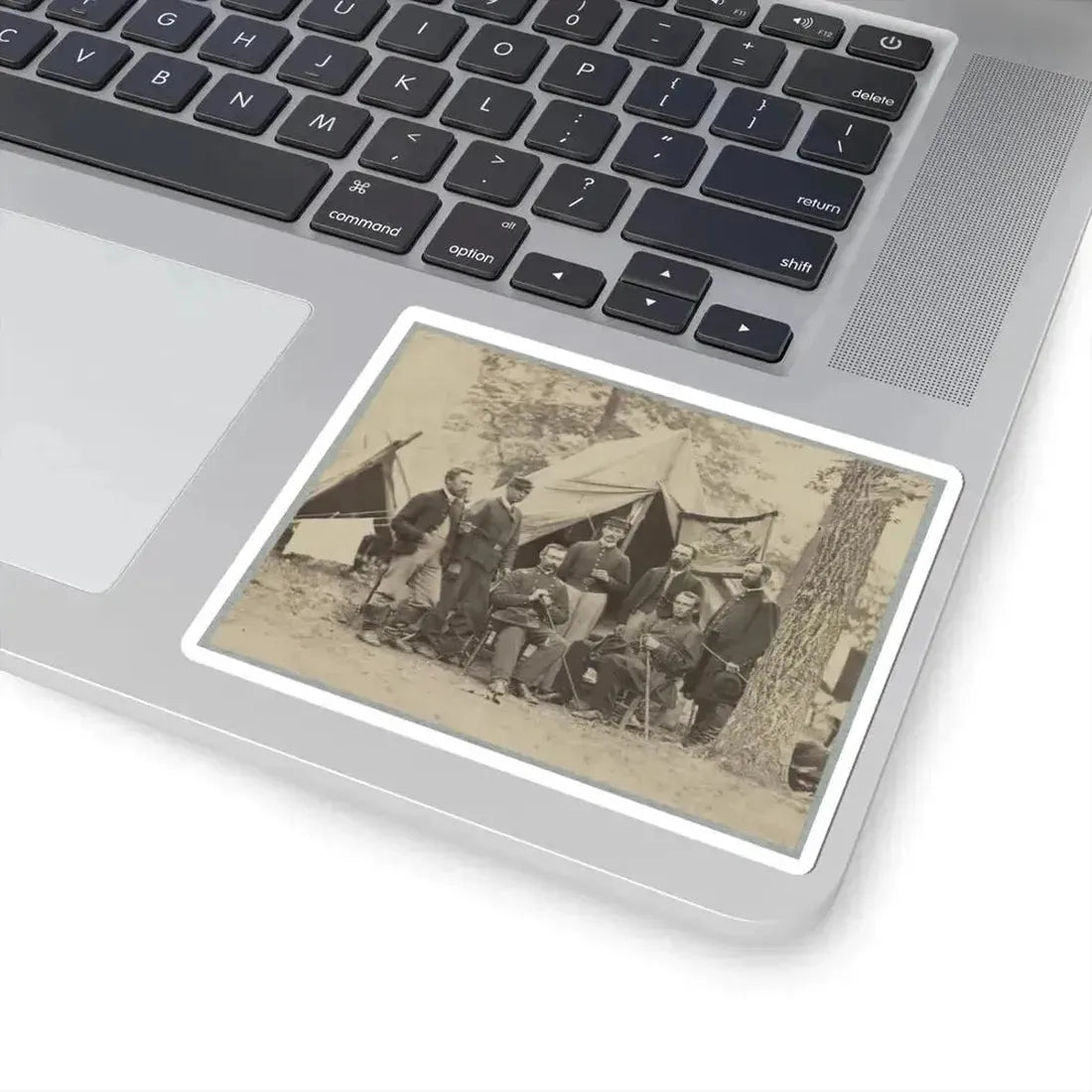 Group of Officers in Front of Tents (U.S. Civil War) STICKER Vinyl Kiss-Cut Decal - The Sticker Space