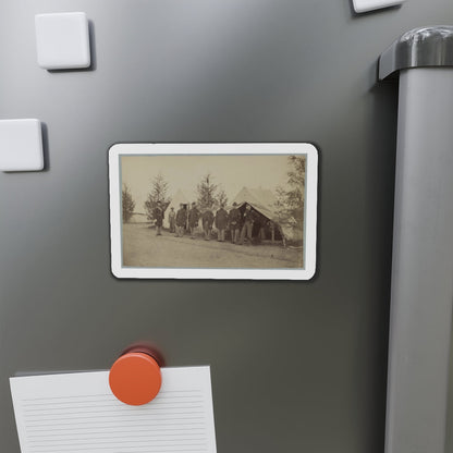 Group Of Officers Lined Up In Front Of The Tents (U.S. Civil War) Refrigerator Magnet-The Sticker Space